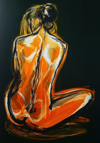 Nude in Blue Green & Orange No10
unique monotype etching, variable edition of 12
49 x 70 cm, £750